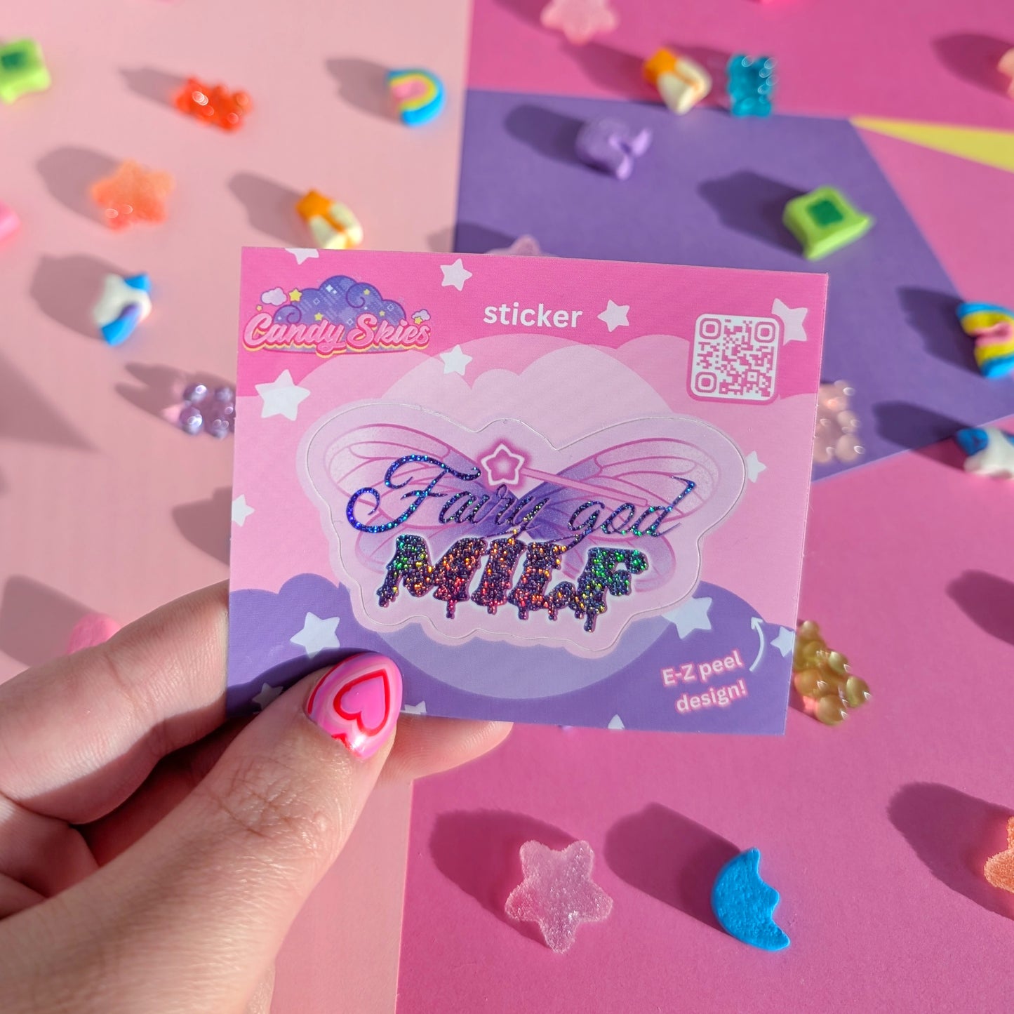 Fairy god MILF Glitter Sticker-Sticker-Candy Skies-Candy Skies