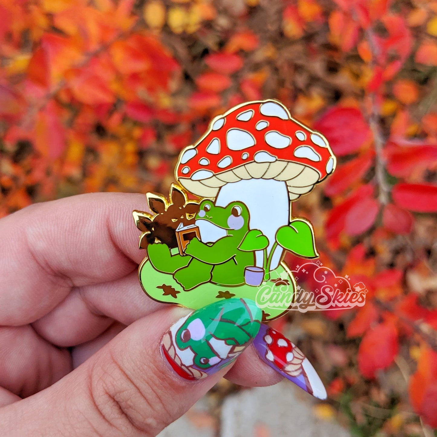 A Ribbeting Read Enamel Pin-Enamel Pin-Candy Skies-Candy Skies