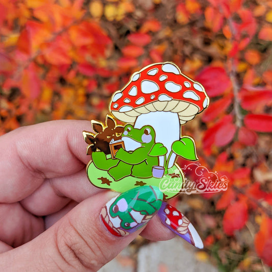 A Ribbeting Read Enamel Pin-Enamel Pin-Candy Skies-Candy Skies