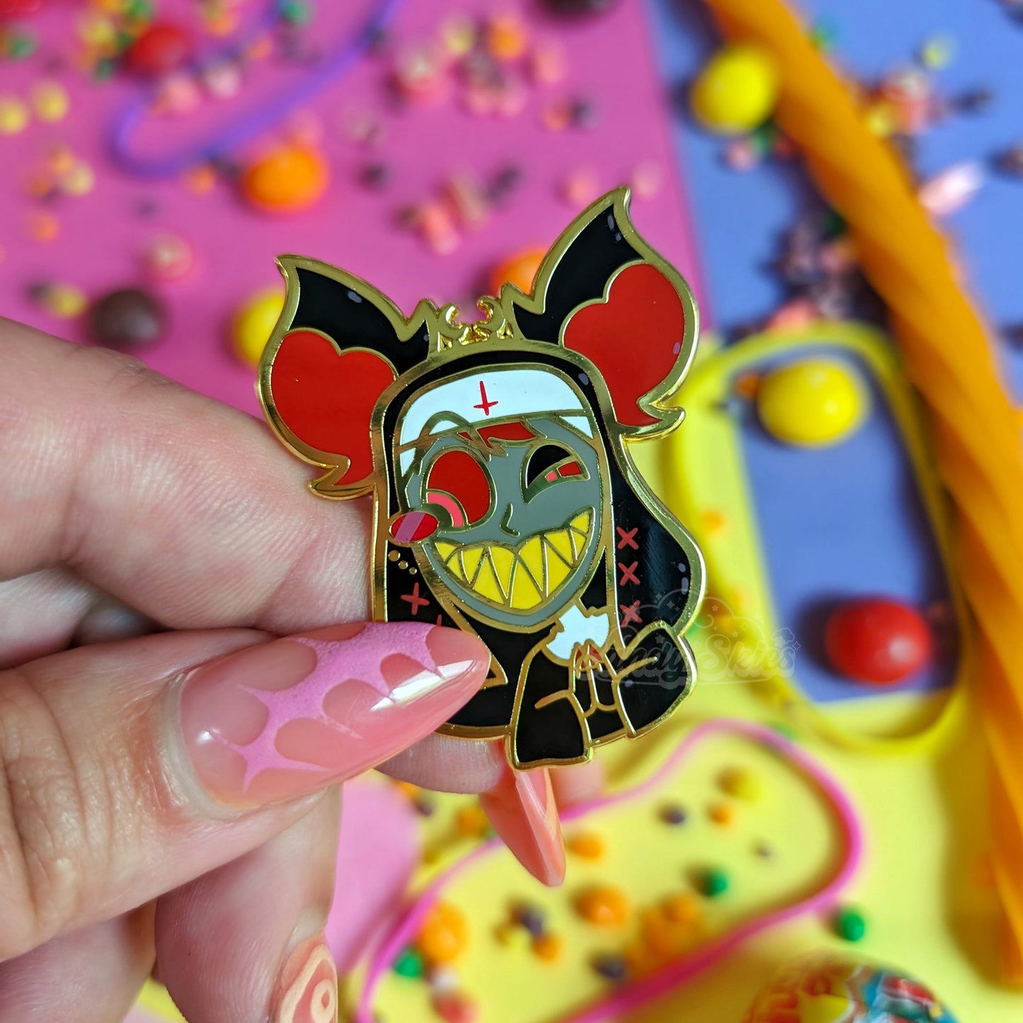 Faithful As a Nun Radio Demon Enamel Pin-Enamel Pin-Candy Skies-Candy Skies