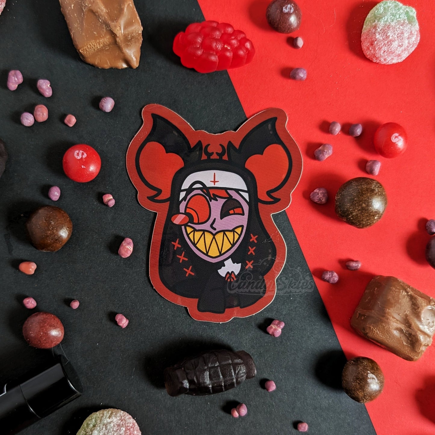 Faithful As a Nun Radio Demon Sticker-Sticker-Candy Skies-Candy Skies