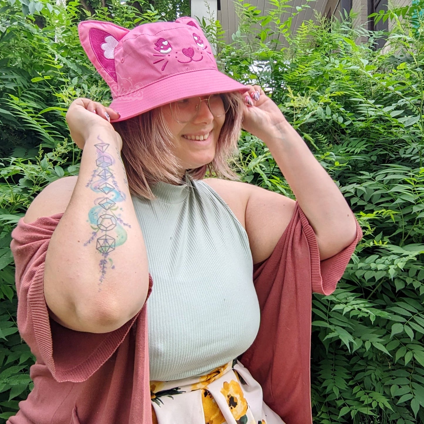 Kitty Cat Bucket Hat-Hats-Candy Skies-Pink-Candy Skies
