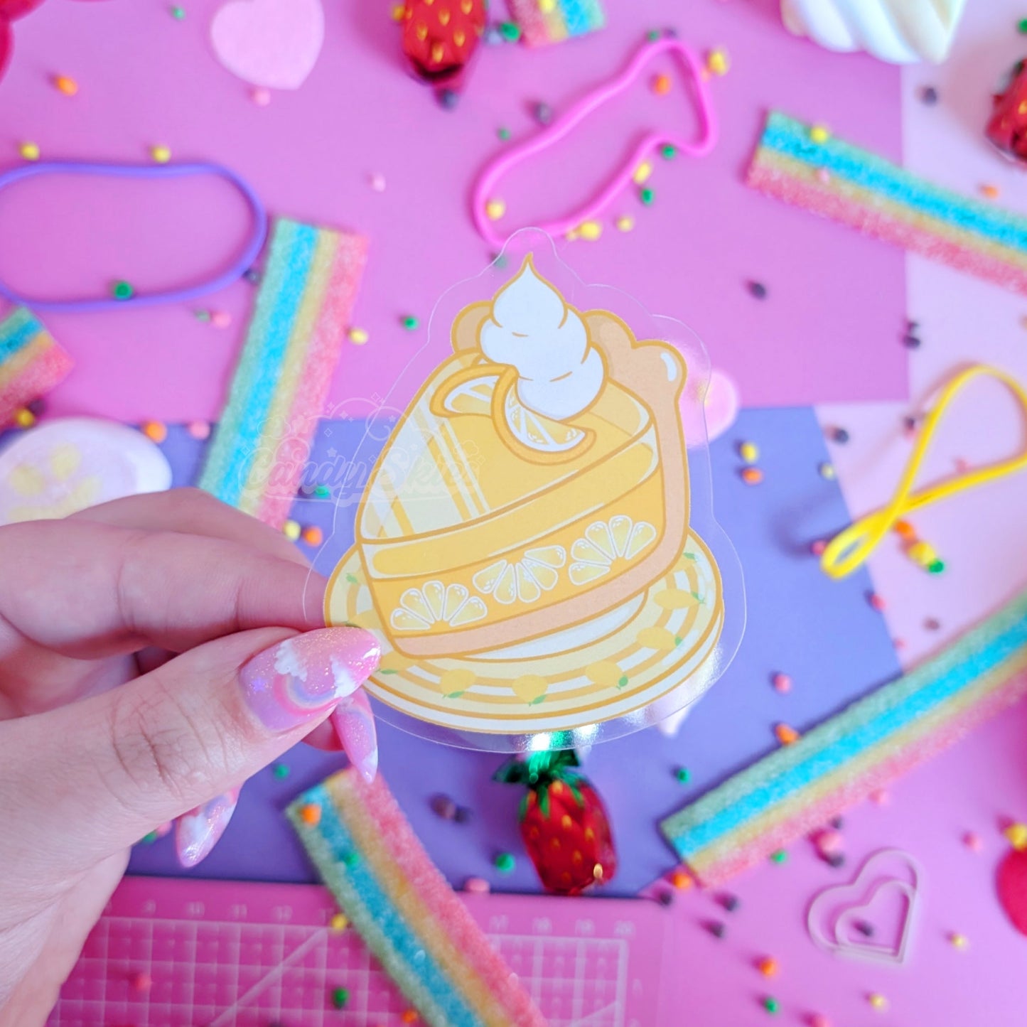 Lemon Jelly Pie Transparent Sticker-Sticker-Candy Skies-Candy Skies