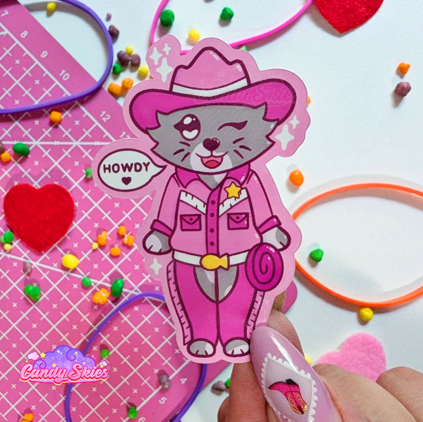 Pink Pony Catboy Sticker-Sticker-Candy Skies-Candy Skies
