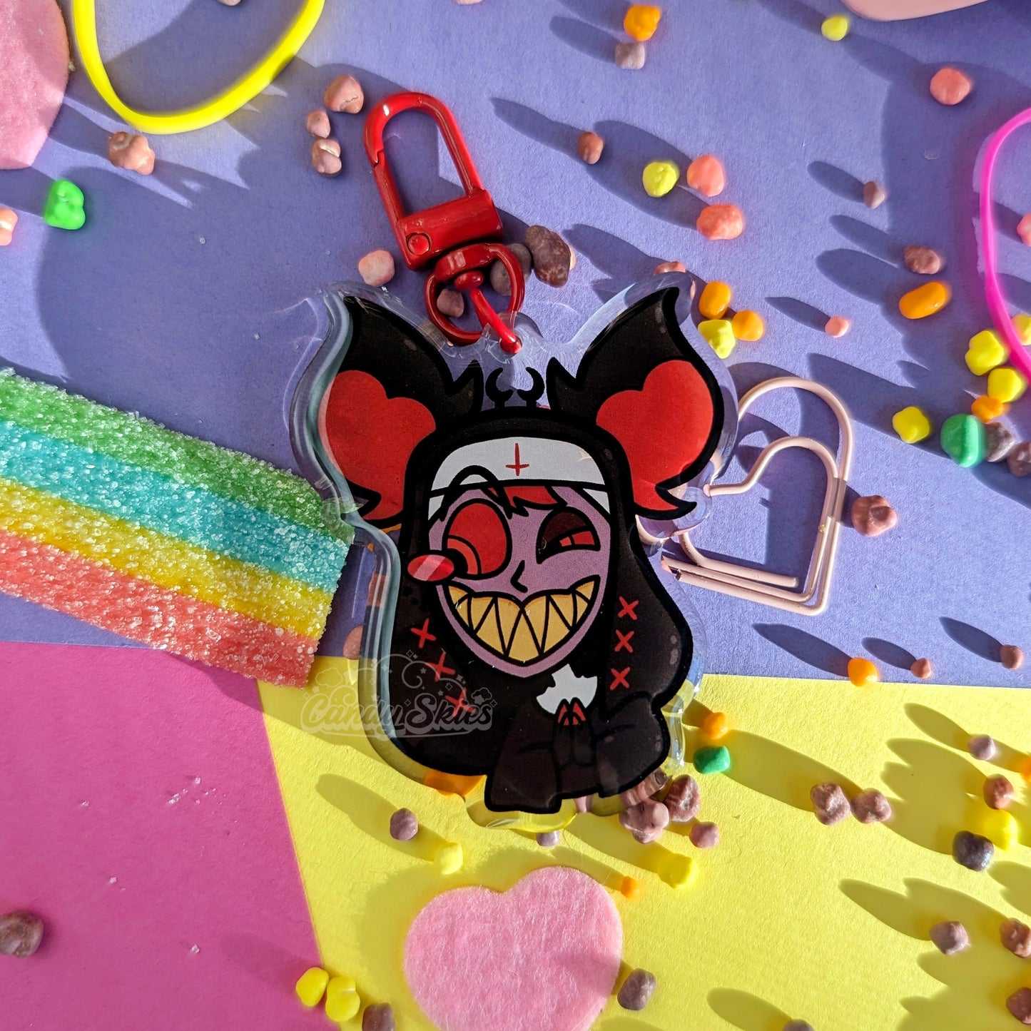 Faithful As a Nun Radio Demon Charm-Keychain-Candy Skies-Candy Skies