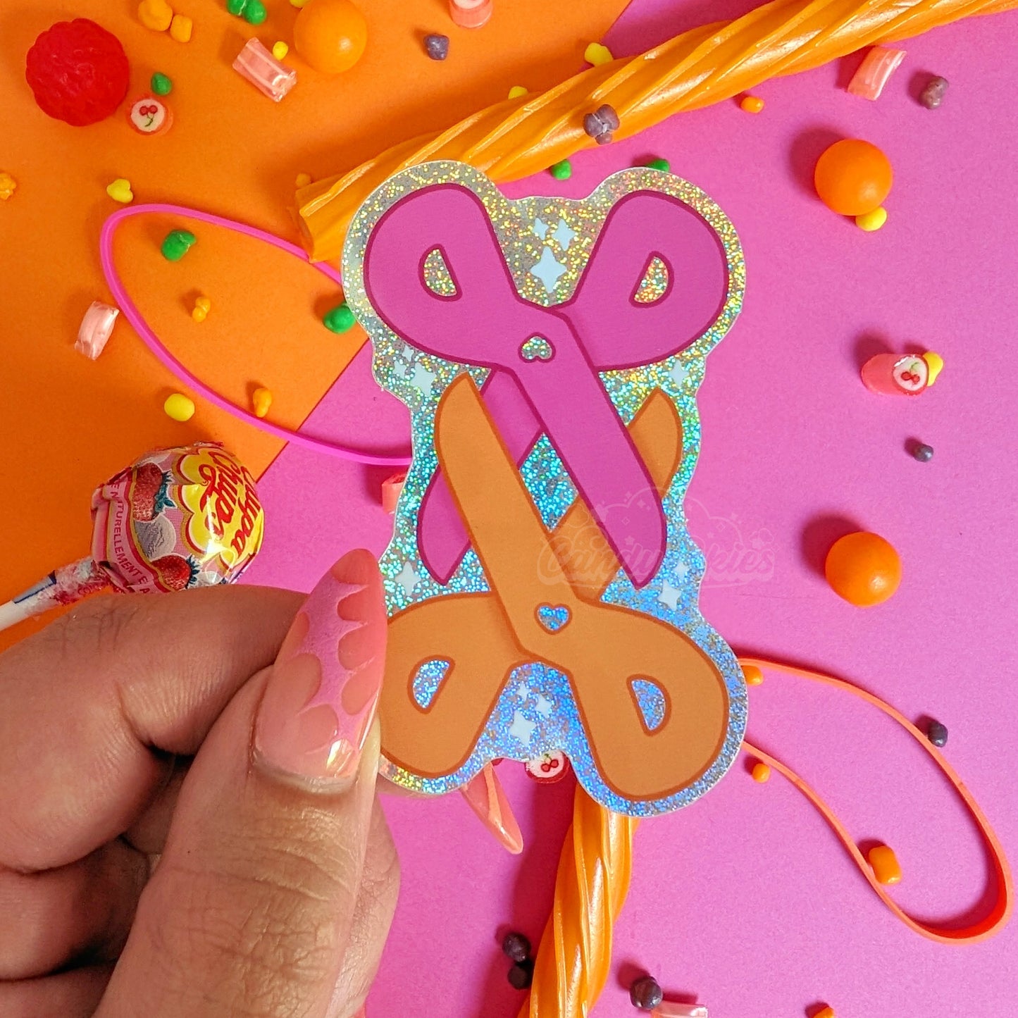 Scissoring Scissors Glitter Sticker-Sticker-Candy Skies-Candy Skies