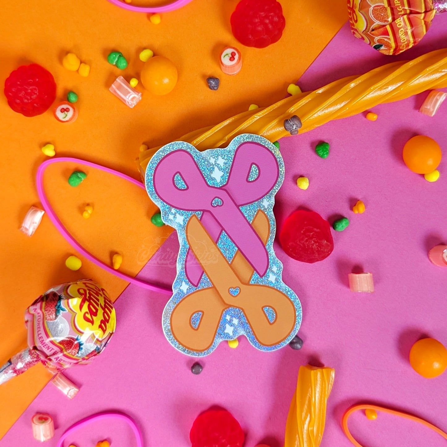Scissoring Scissors Glitter Sticker-Sticker-Candy Skies-Candy Skies