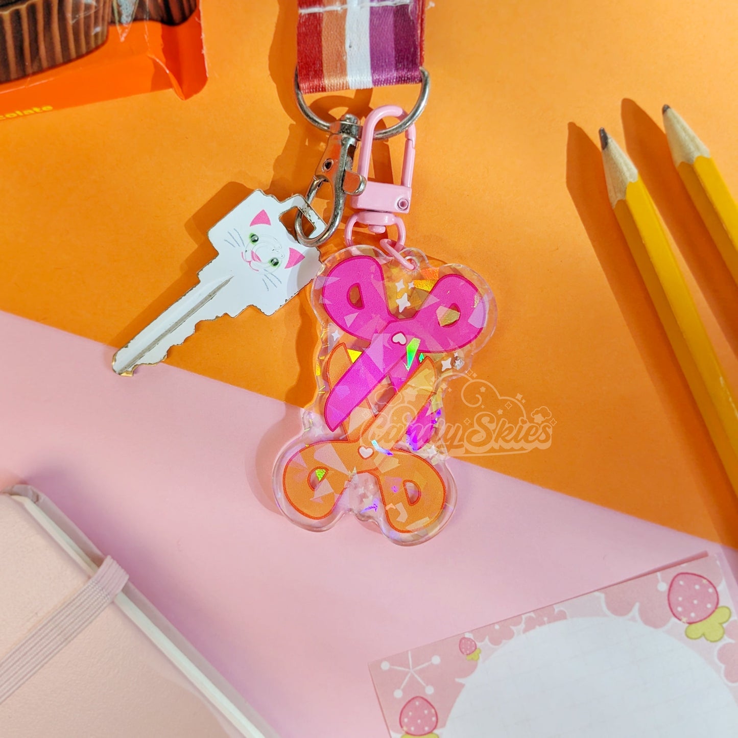 Scissoring Scissors Holographic Charm-Keychain-Candy Skies-Candy Skies
