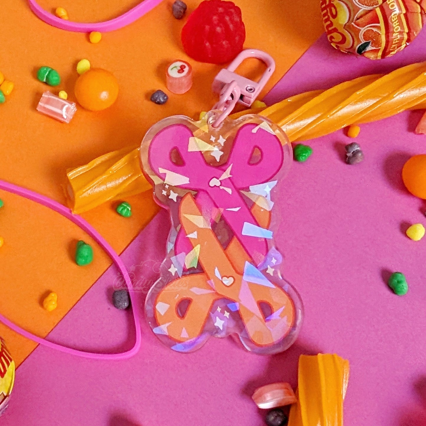 Scissoring Scissors Holographic Charm-Keychain-Candy Skies-Candy Skies