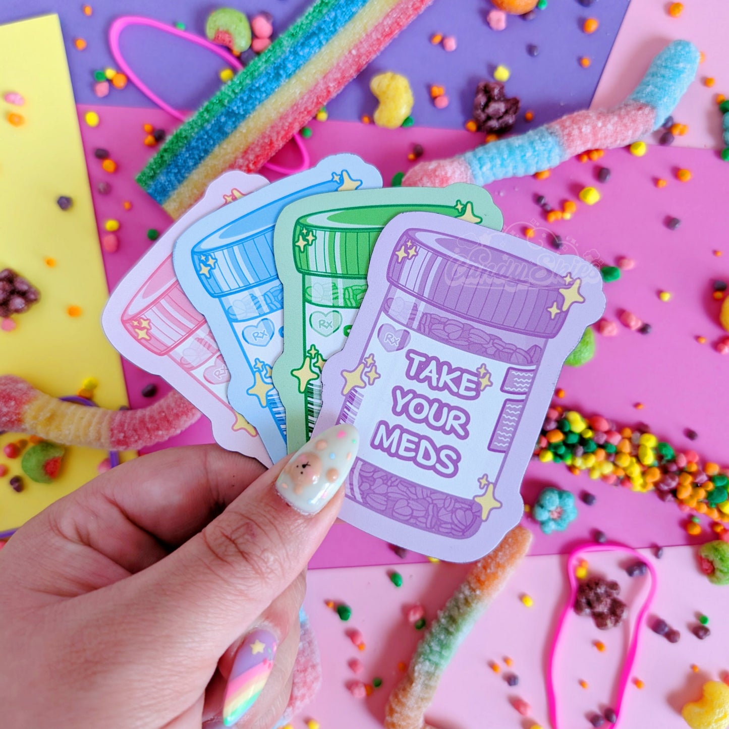 Take Your Meds Fridge Magnet-Magnet-Candy Skies-Pink-Candy Skies