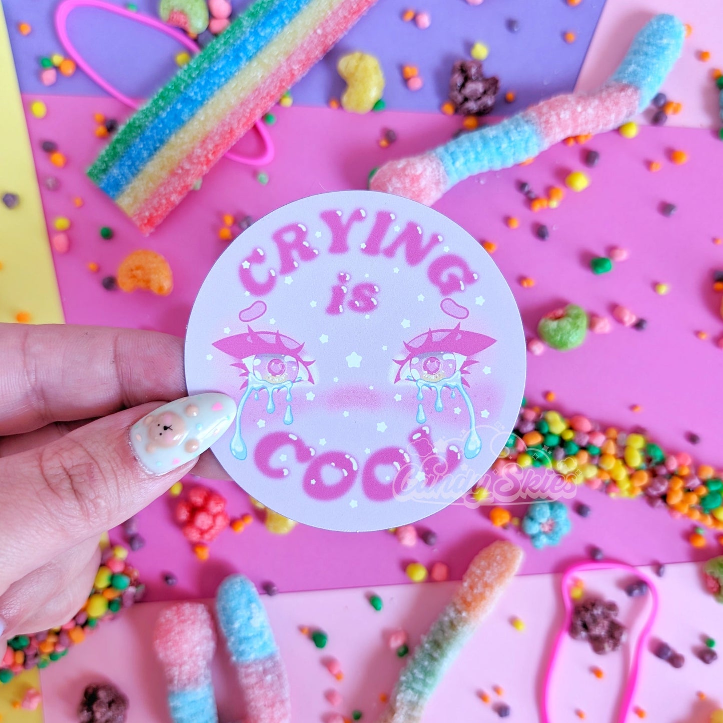 Crying is Cool Fridge Magnet-Magnet-Candy Skies-Candy Skies