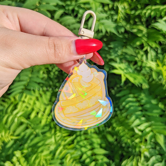 Lemon Jelly Pie Holographic Charm-Keychain-Candy Skies-Candy Skies