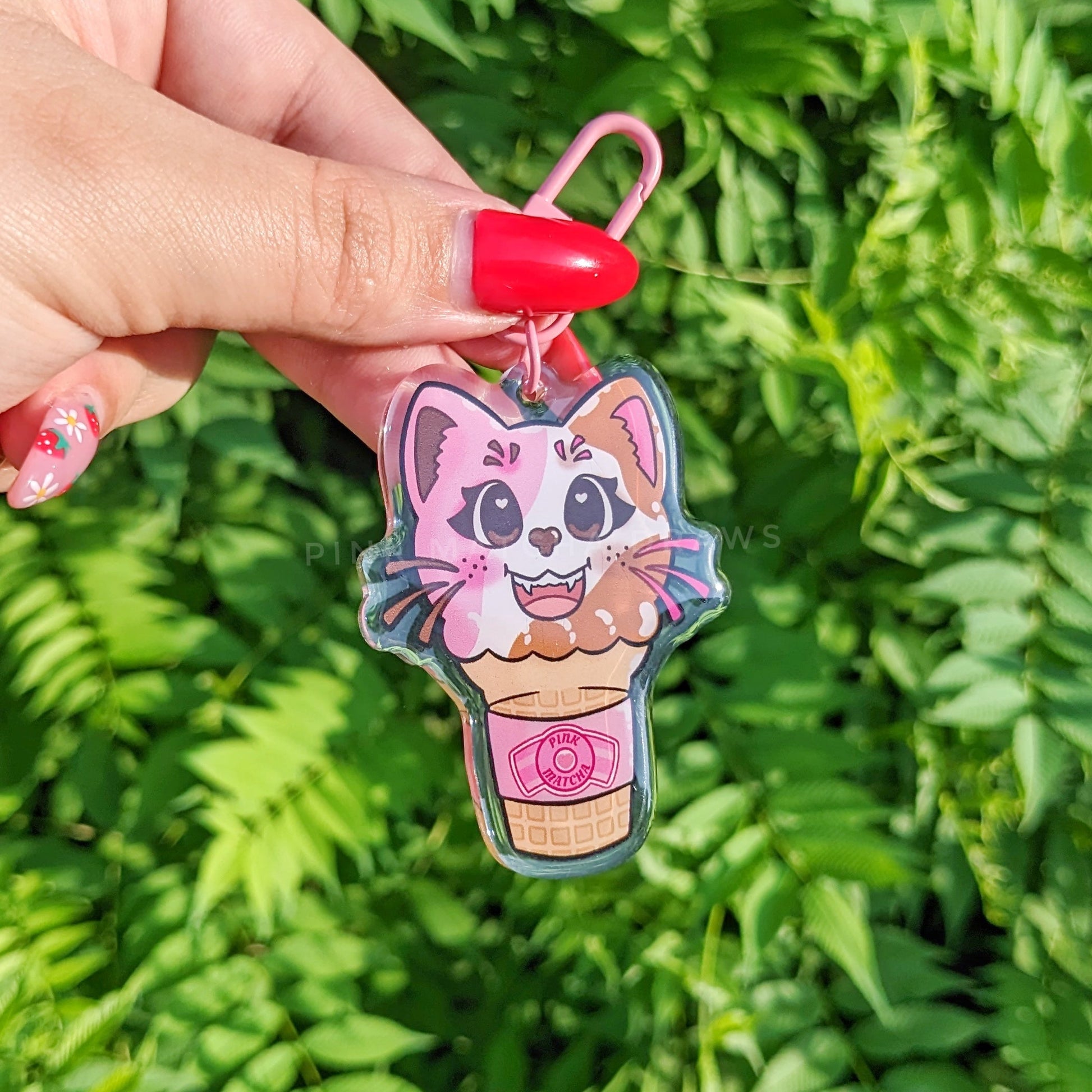 Neapolitan Ice Cream Kitty Charm-Keychain-Candy Skies-Candy Skies