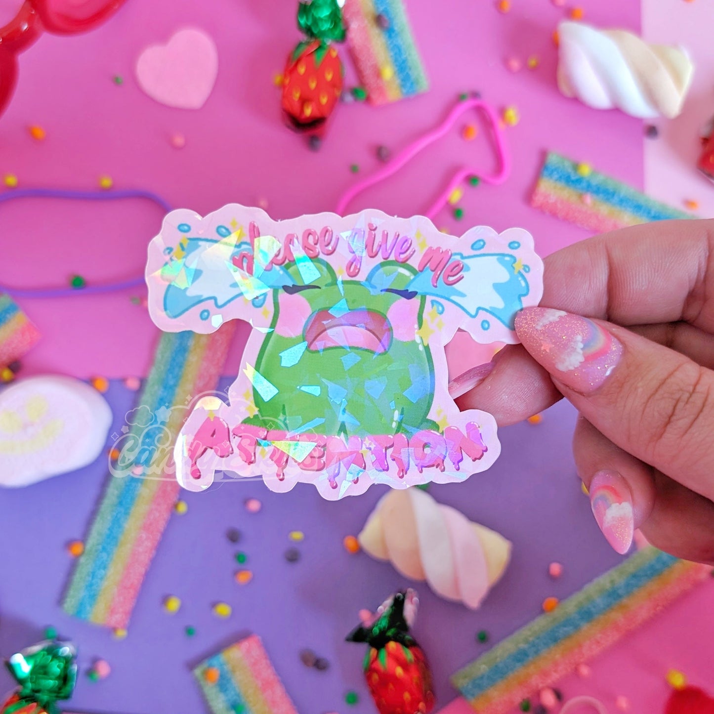 Needy Frog Holographic Sticker-Sticker-Candy Skies-Candy Skies