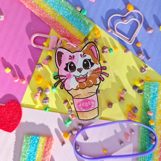 Neapolitan Ice Cream Kitty Charm