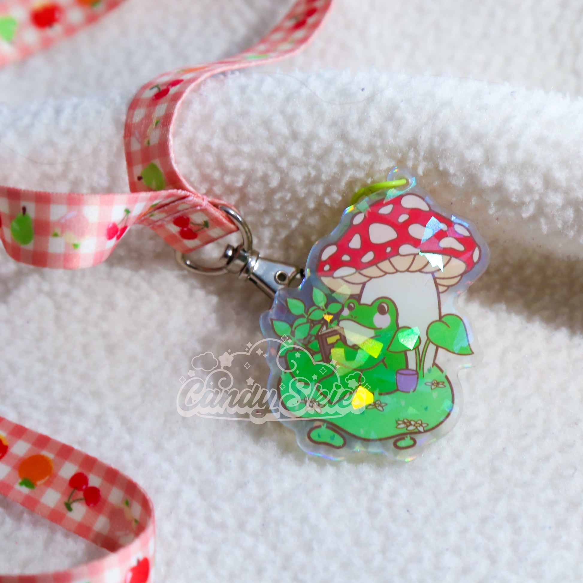 Ribbeting Read Holographic Charm-Keychain-Candy Skies-Candy Skies