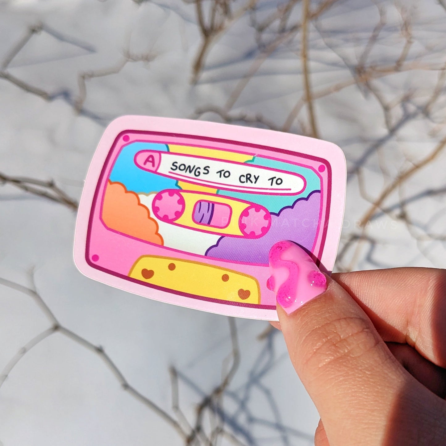 Songs to Cry To Cassette Tape Sticker-Sticker-Candy Skies-Candy Skies