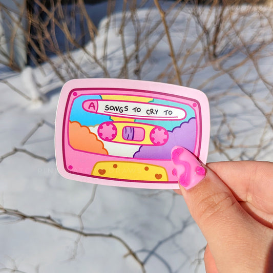 Songs to Cry To Cassette Tape Sticker-Sticker-Candy Skies-Candy Skies