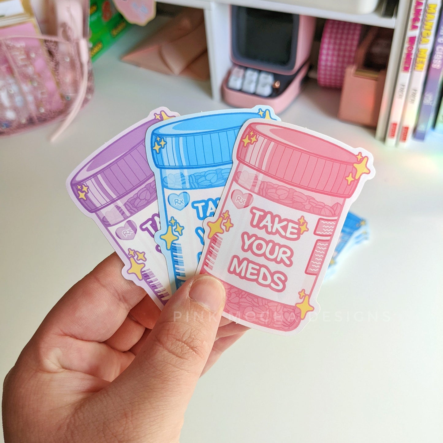 Take Your Meds Sticker-Sticker-Candy Skies-Pink-Candy Skies