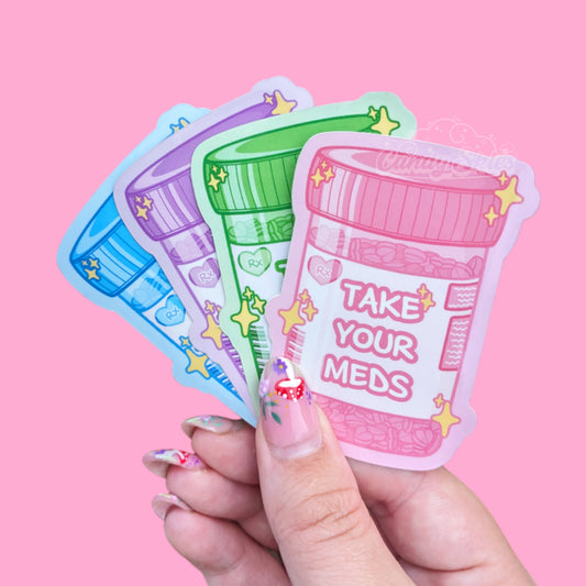 Take Your Meds Sticker-Sticker-Candy Skies-Pink-Candy Skies